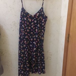 Navy blue flowery dress